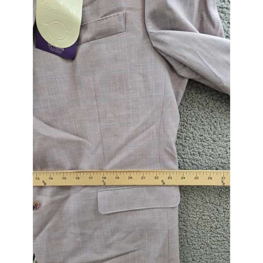 Tayion Regular-Fit Suit Jacket Men's 46R Pink Notch Lapel Front Button Closure